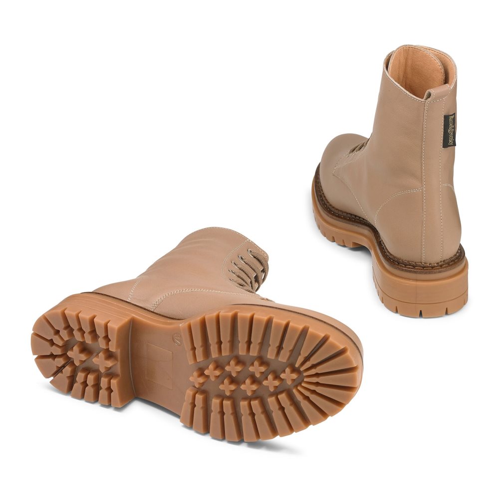 Dámské Bojové boty Russell & Bromley Combat 8 Eyelet Hnědé | CZ-02136R