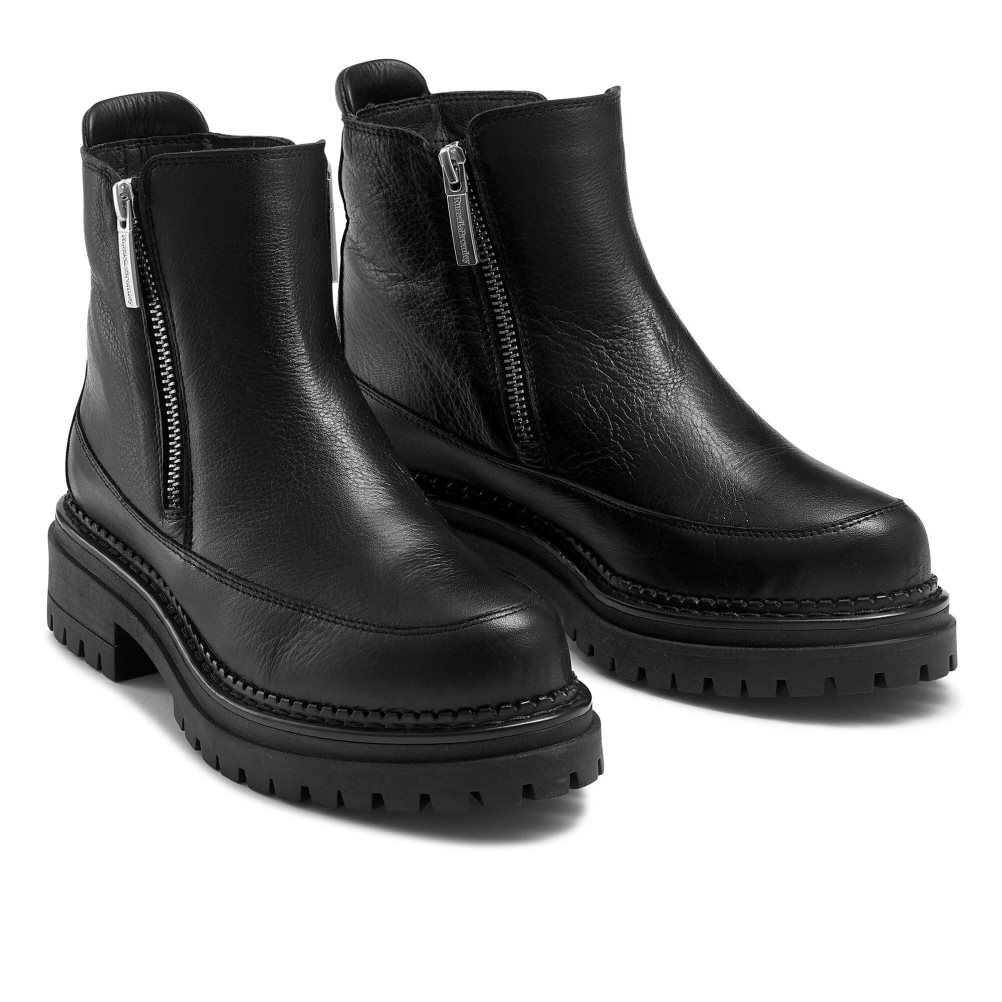 Dámské Bojové boty Russell & Bromley Zip It Double Zip Černé | CZ-13742K