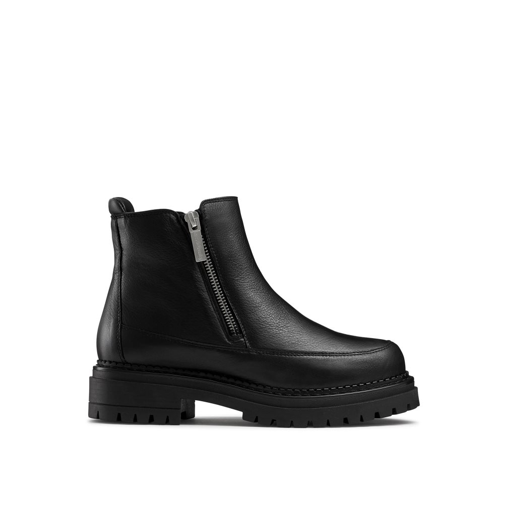 Dámské Bojové boty Russell & Bromley Zip It Double Zip Černé | CZ-13742K