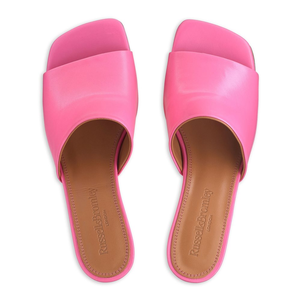 Dámské Boty Mules Russell & Bromley Bon Bon Mid Block Růžové | CZ-46182E