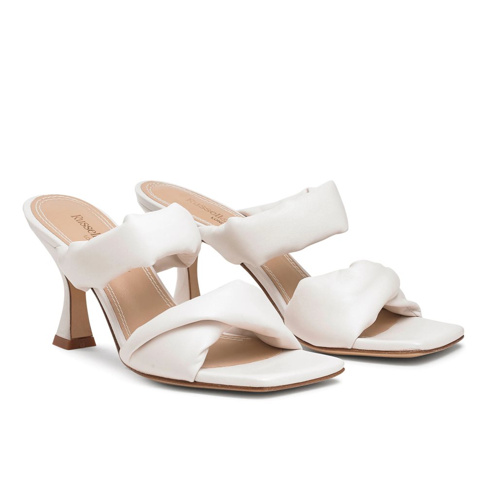 Dámské Boty Mules Russell & Bromley Cocktail Puff Páskové Bílé | CZ-80219D