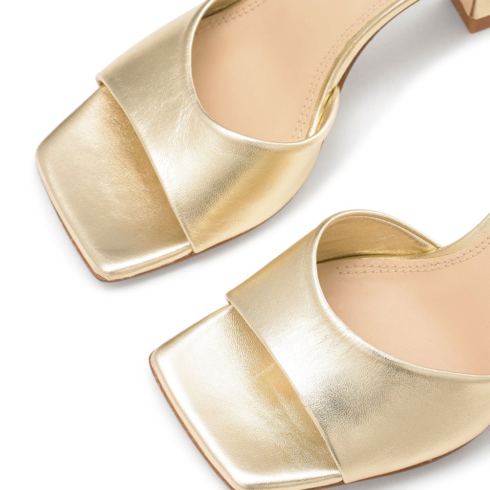 Dámské Boty Mules Russell & Bromley Mojito 90’s Podpatku Zlaté | CZ-37952P