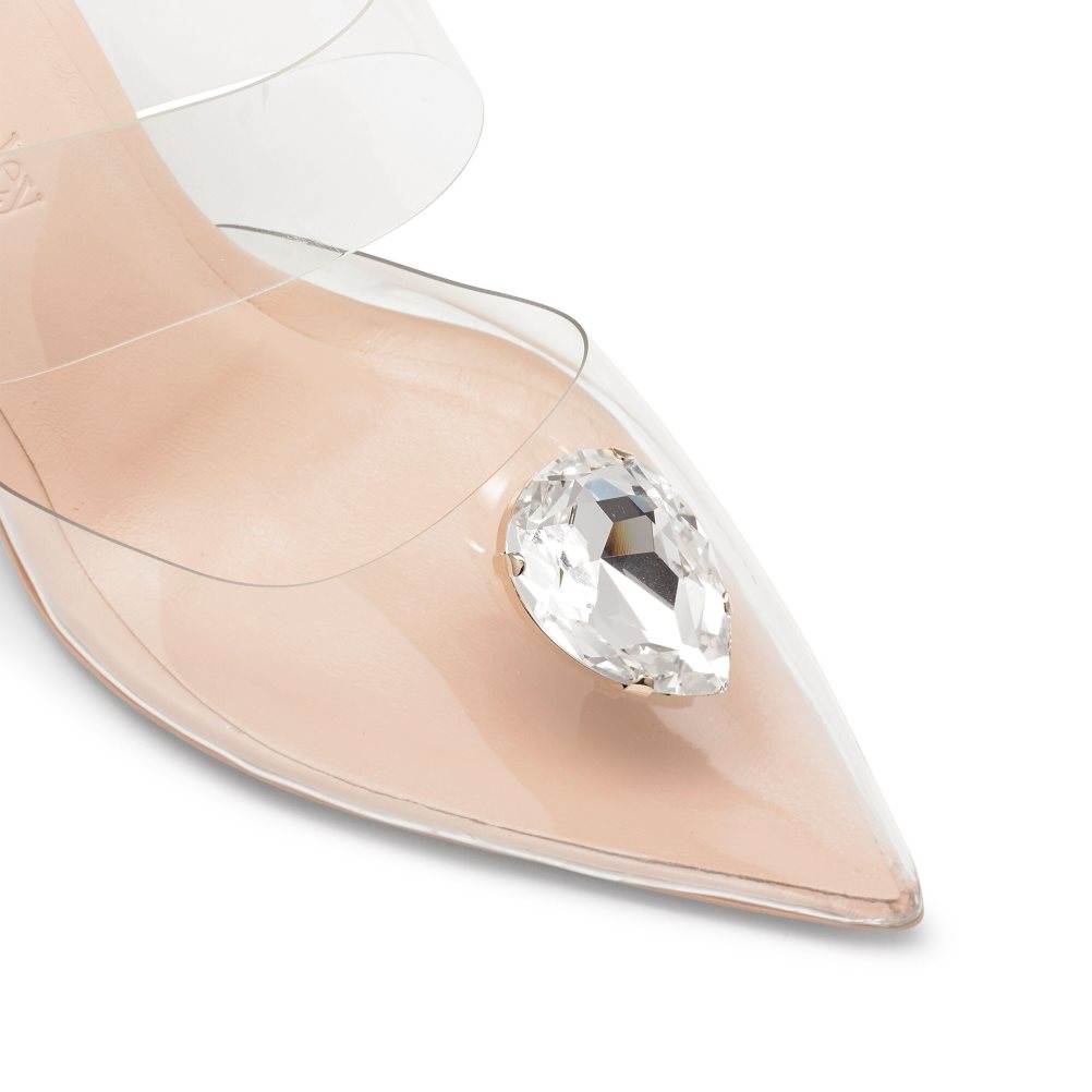 Dámské Boty Mules Russell & Bromley Olympia Vinyl Gem Stříbrné | CZ-61983Y
