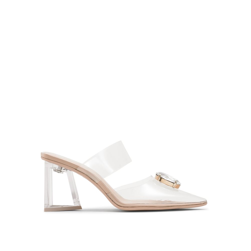 Dámské Boty Mules Russell & Bromley Olympia Vinyl Gem Stříbrné | CZ-61983Y