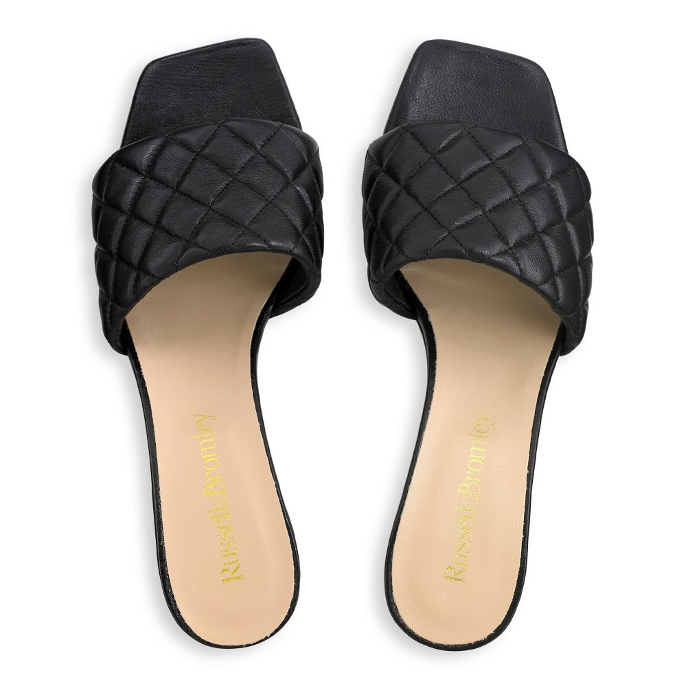 Dámské Boty Mules Russell & Bromley Quiltbloc Quilted Block Černé | CZ-51243Q