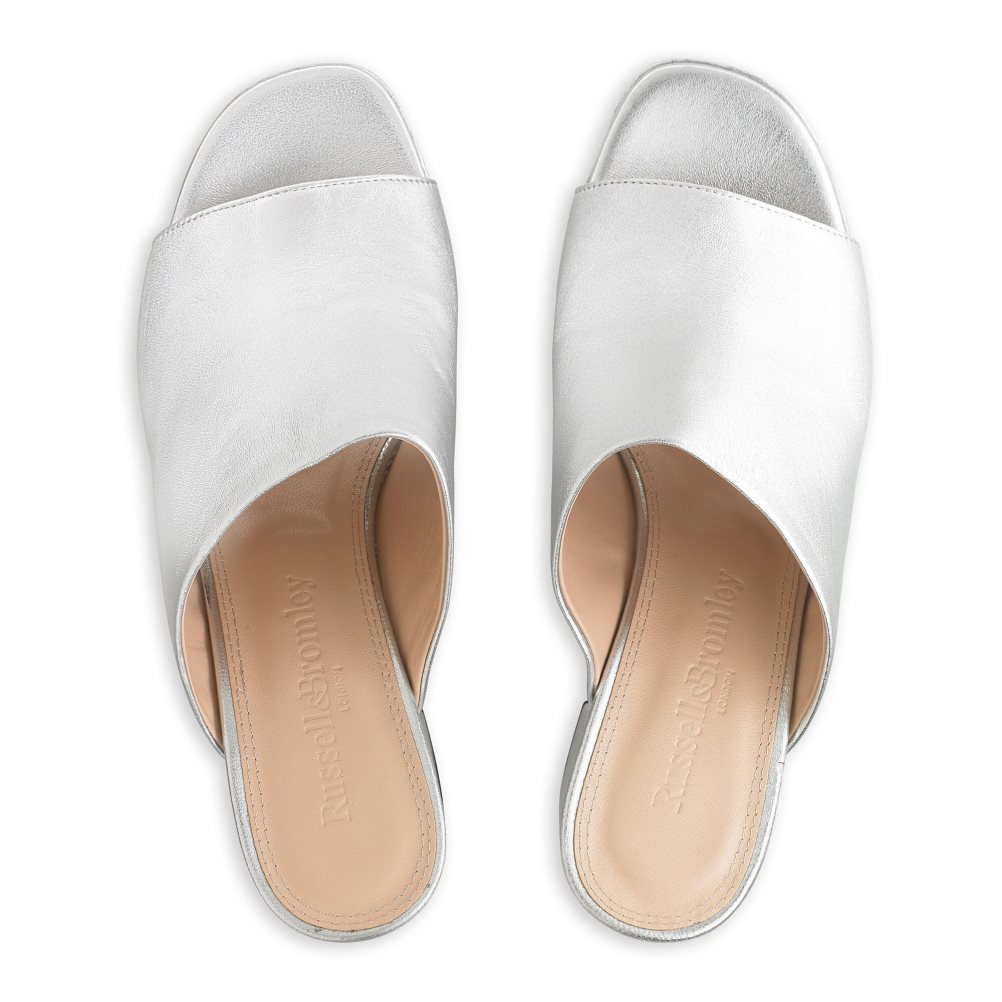 Dámské Boty Mules Russell & Bromley Topmule Platformy Stříbrné | CZ-29314L