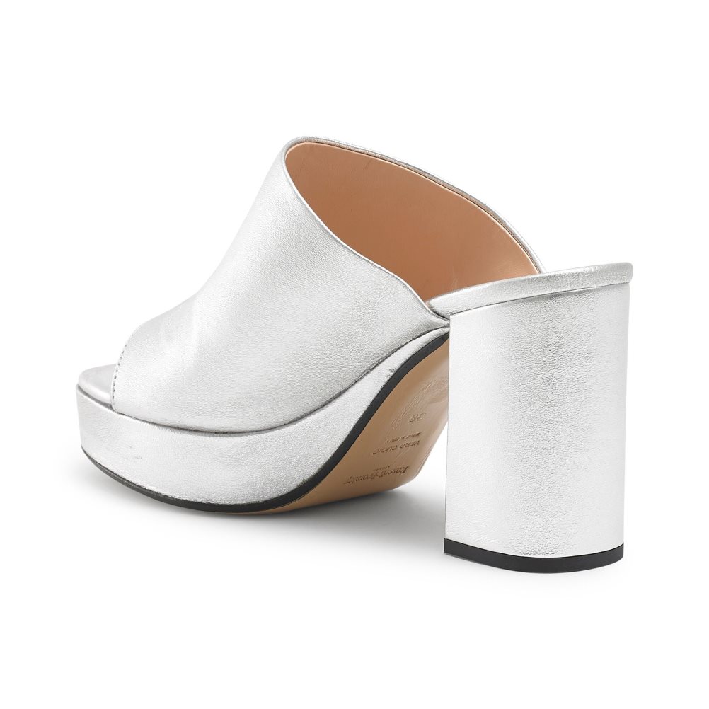 Dámské Boty Mules Russell & Bromley Topmule Platformy Stříbrné | CZ-29314L