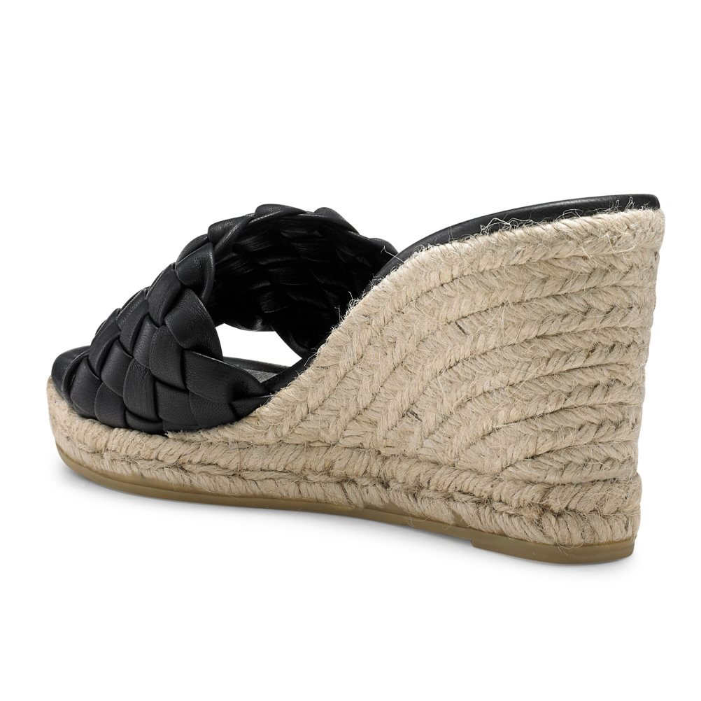 Dámské Boty Na Klínku Russell & Bromley Rhapsody Plaited Espadrilky Černé | CZ-13658O