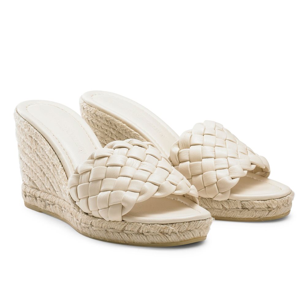 Dámské Boty Na Klínku Russell & Bromley Rhapsody Plaited Espadrilky Krém | CZ-26398S