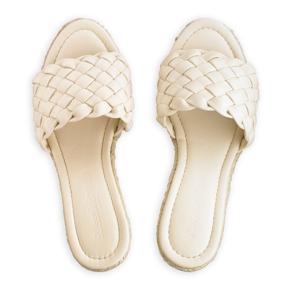 Dámské Boty Na Klínku Russell & Bromley Rhapsody Plaited Espadrilky Krém | CZ-26398S
