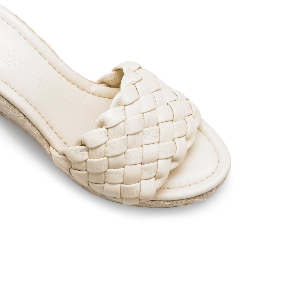 Dámské Boty Na Klínku Russell & Bromley Rhapsody Plaited Espadrilky Krém | CZ-26398S