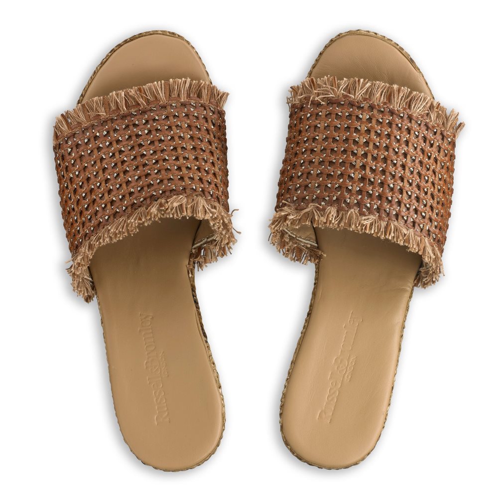 Dámské Boty Na Klínku Russell & Bromley Libertine Weave Hnědé | CZ-53619L