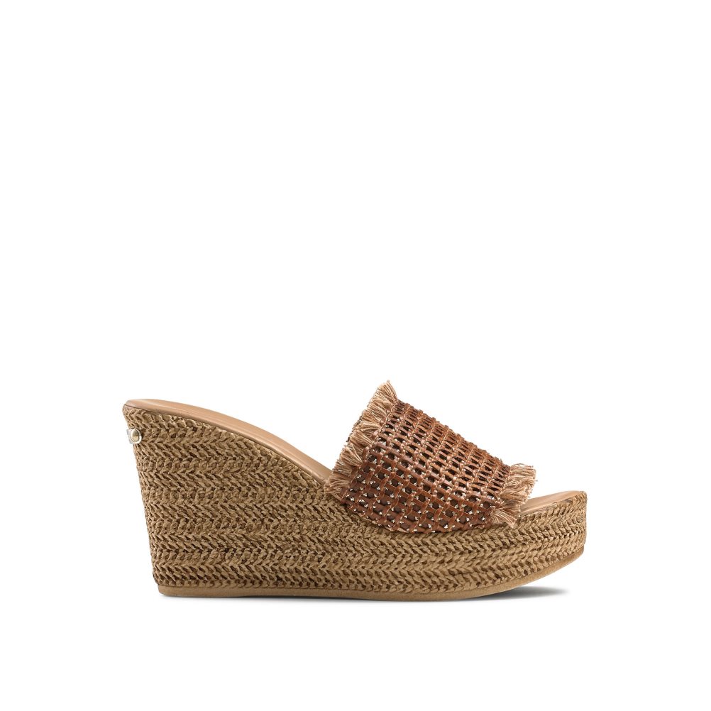 Dámské Boty Na Klínku Russell & Bromley Libertine Weave Hnědé | CZ-53619L