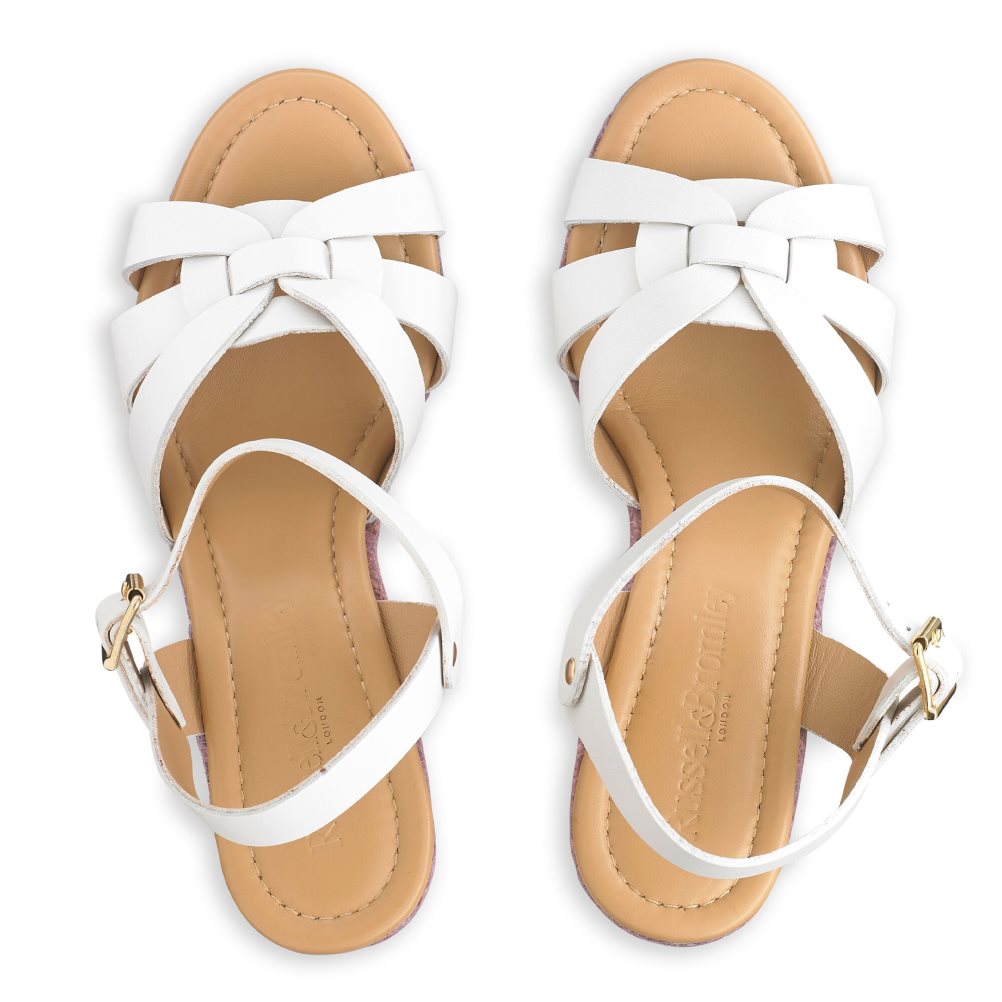 Dámské Boty Na Klínku Russell & Bromley Headspin Woven Espadrilky Bílé Viacfarebný | CZ-57430T