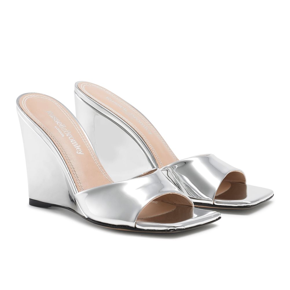 Dámské Boty Na Klínku Russell & Bromley Bellini Stříbrné | CZ-61873X