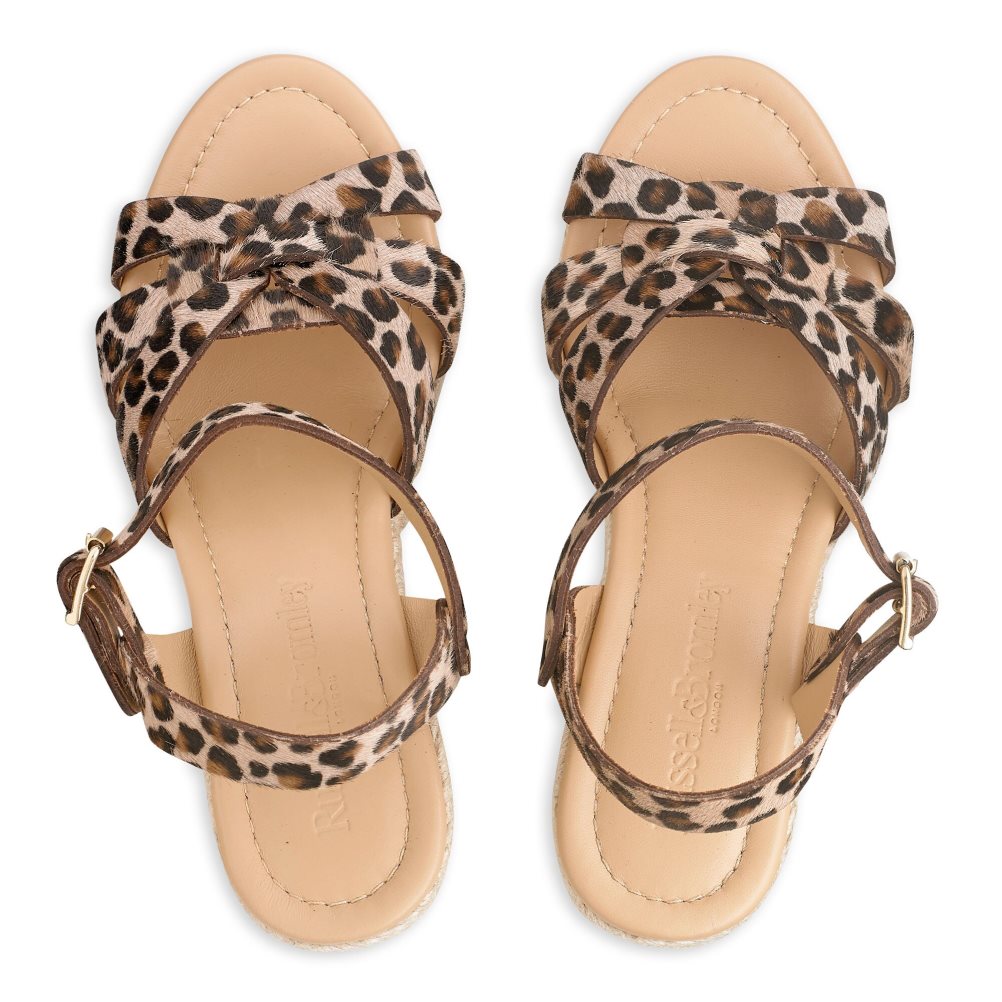 Dámské Boty Na Klínku Russell & Bromley Headspin Woven Espadrilky Leopard | CZ-63489V