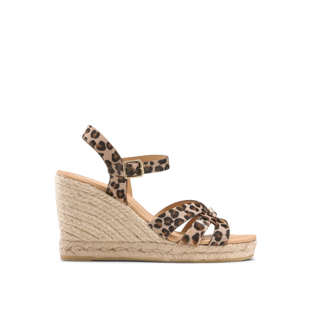 Dámské Boty Na Klínku Russell & Bromley Headspin Woven Espadrilky Leopard | CZ-63489V