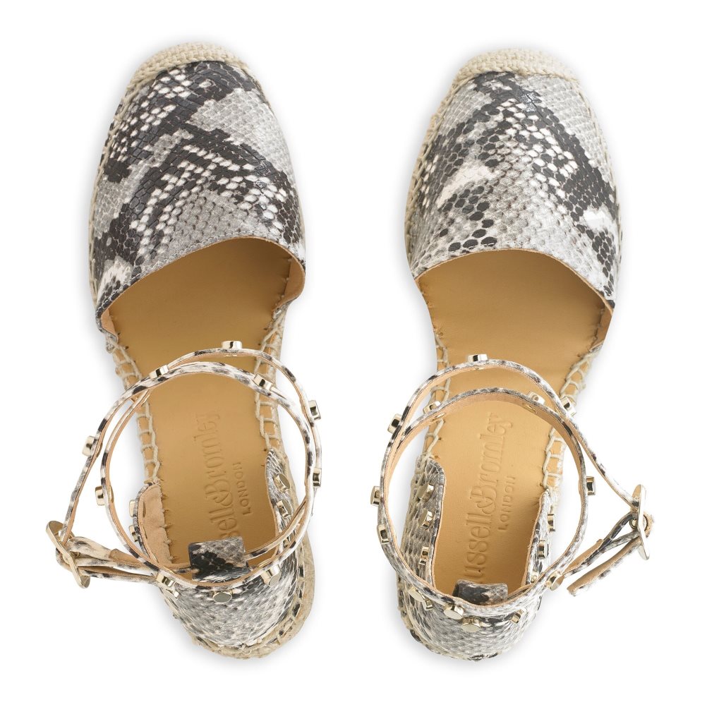 Dámské Boty Na Klínku Russell & Bromley Coinwraphi Espadrilky Hadí Kůže | CZ-64078B