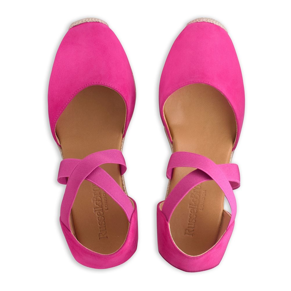 Dámské Boty Na Klínku Russell & Bromley Coco-cross Elastic Espadrilky Růžové | CZ-64591Y