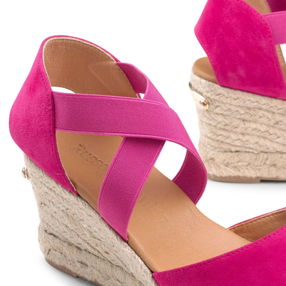 Dámské Boty Na Klínku Russell & Bromley Coco-cross Elastic Espadrilky Růžové | CZ-64591Y