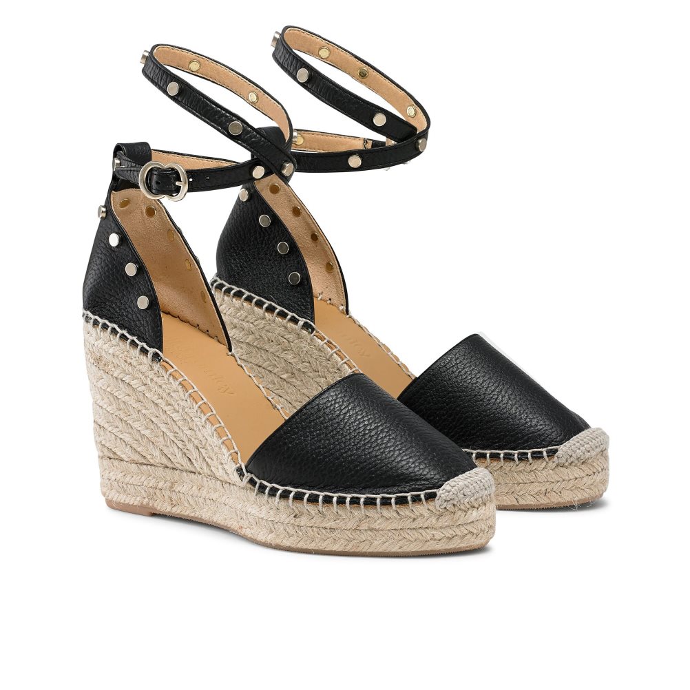 Dámské Boty Na Klínku Russell & Bromley Coinwraphi Espadrilky Černé | CZ-73589A