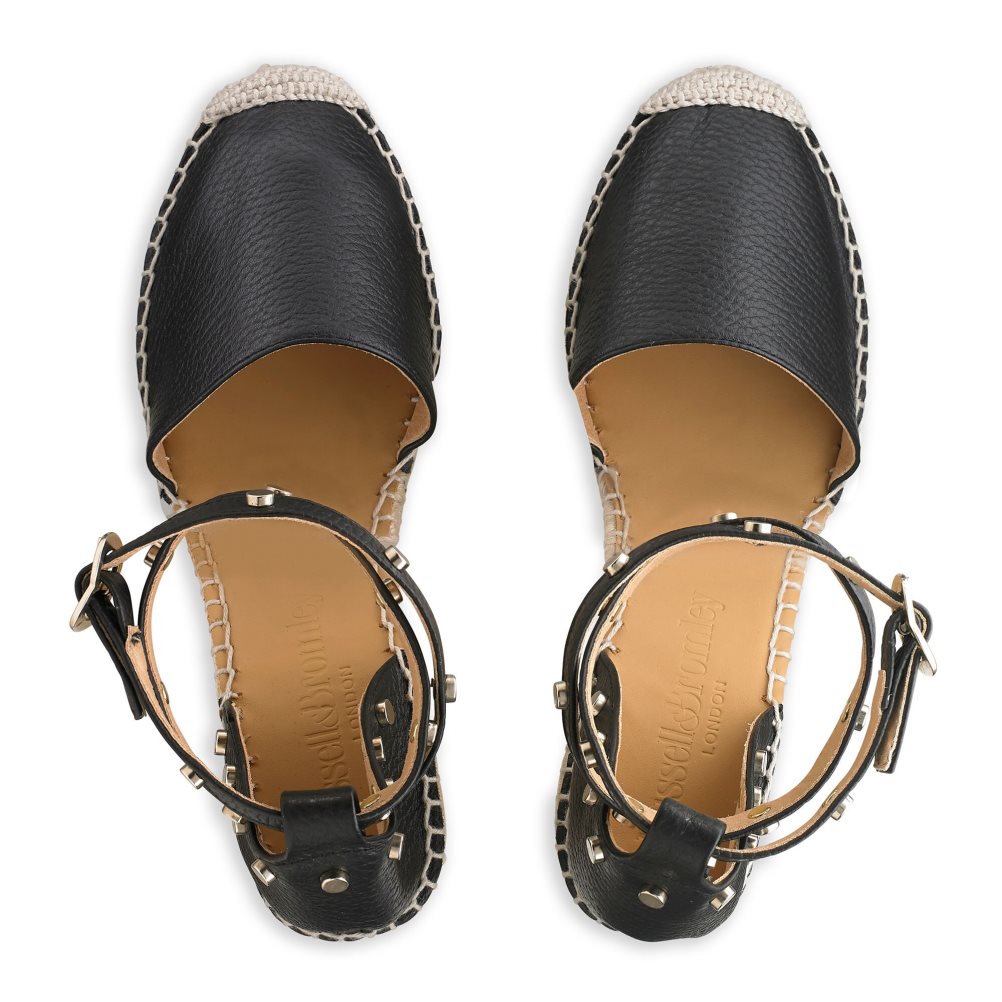 Dámské Boty Na Klínku Russell & Bromley Coinwraphi Espadrilky Černé | CZ-73589A