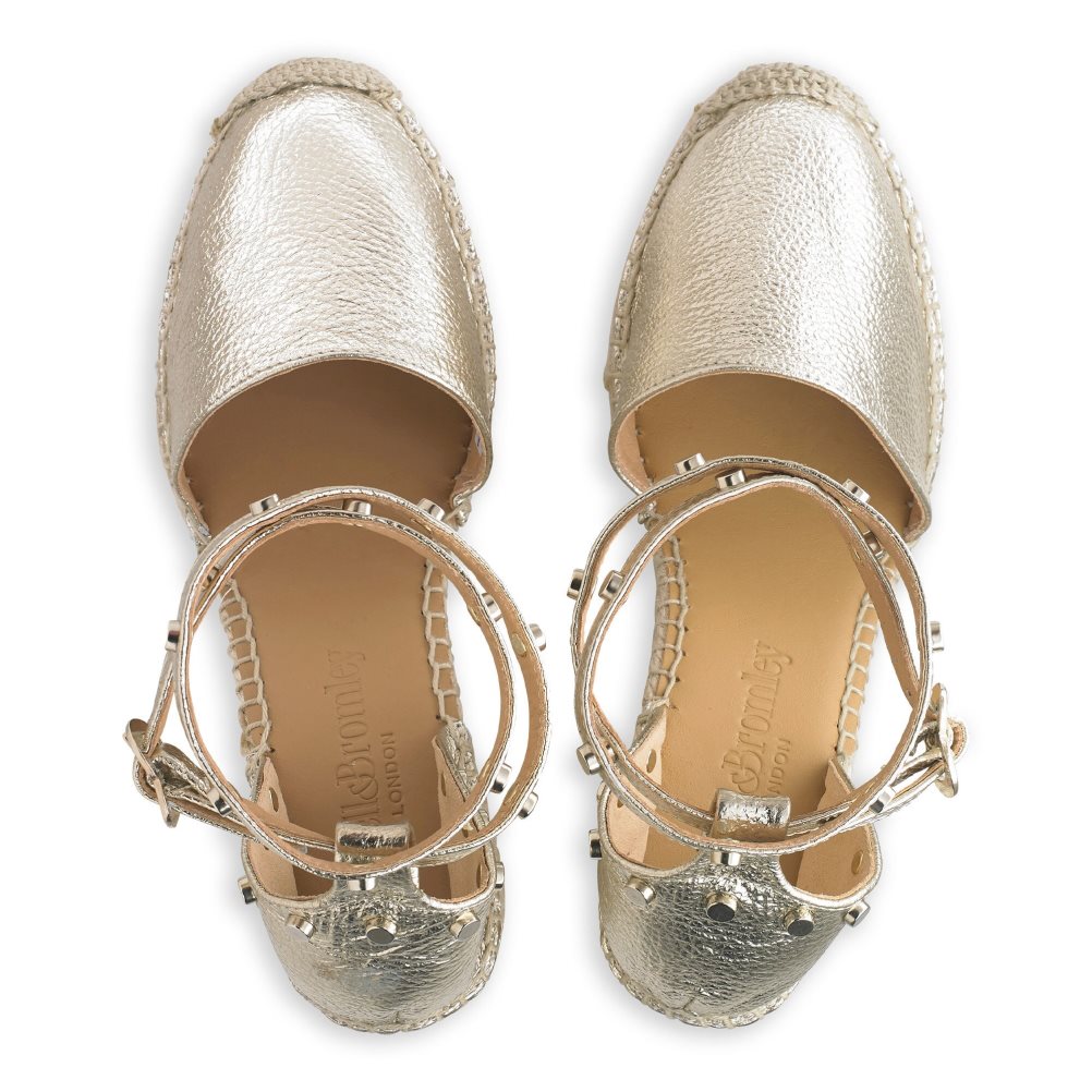 Dámské Boty Na Klínku Russell & Bromley Coinwraphi Espadrilky Zlaté | CZ-75809F