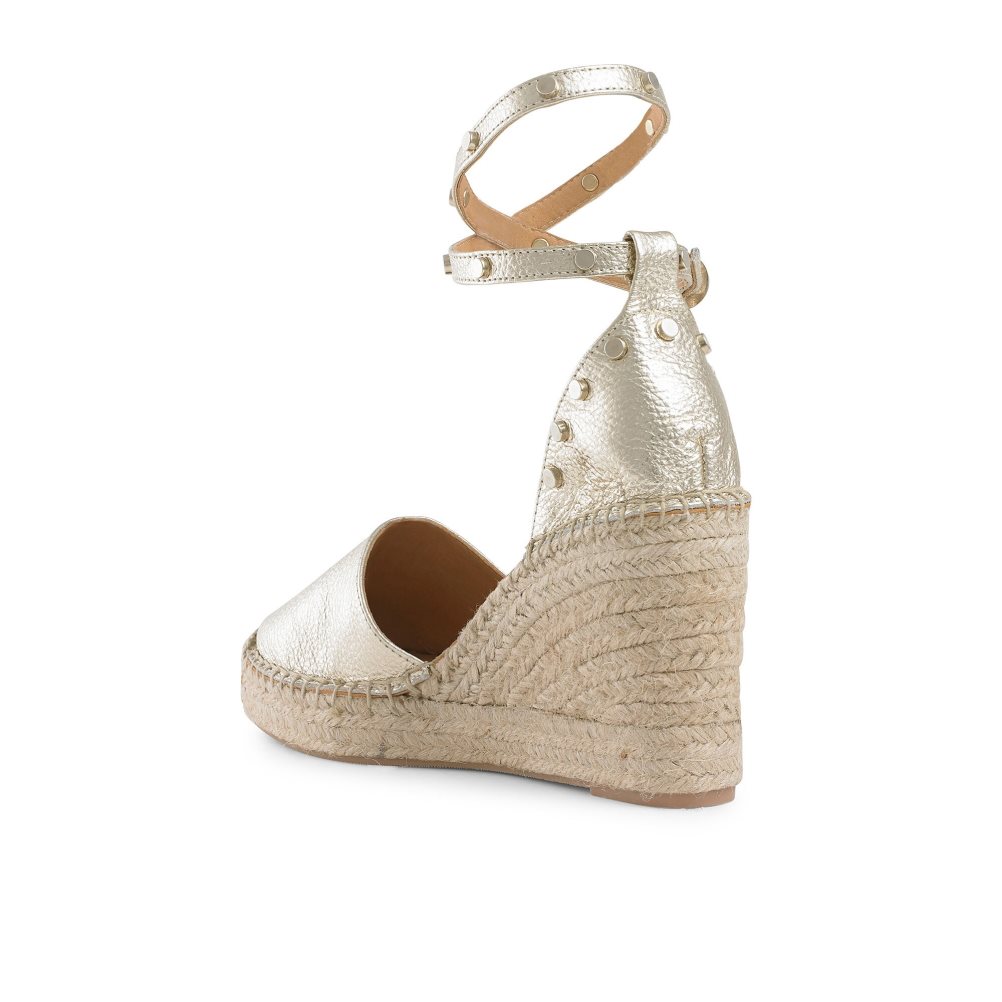 Dámské Boty Na Klínku Russell & Bromley Coinwraphi Espadrilky Zlaté | CZ-75809F
