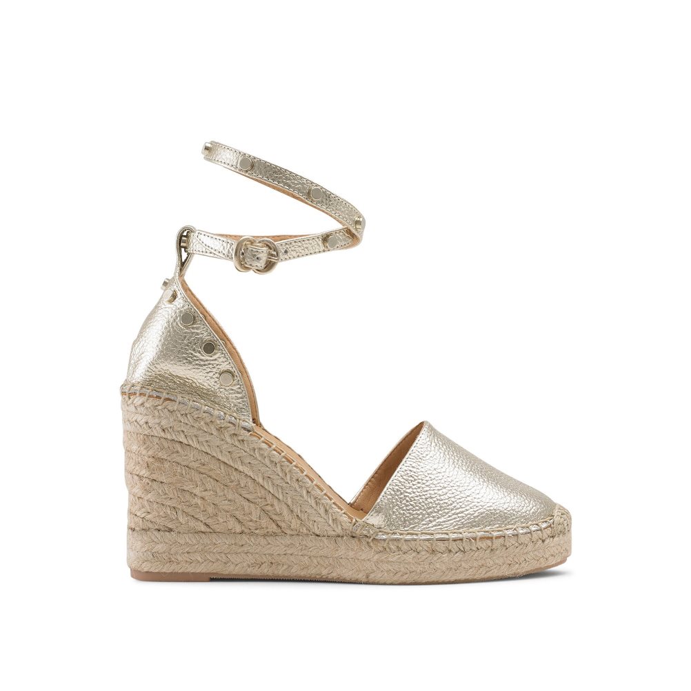 Dámské Boty Na Klínku Russell & Bromley Coinwraphi Espadrilky Zlaté | CZ-75809F