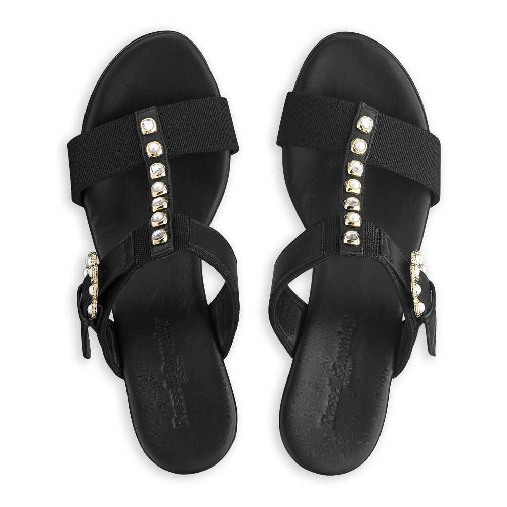 Dámské Boty Na Klínku Russell & Bromley Orbit Pearl Embellished Černé | CZ-91274H