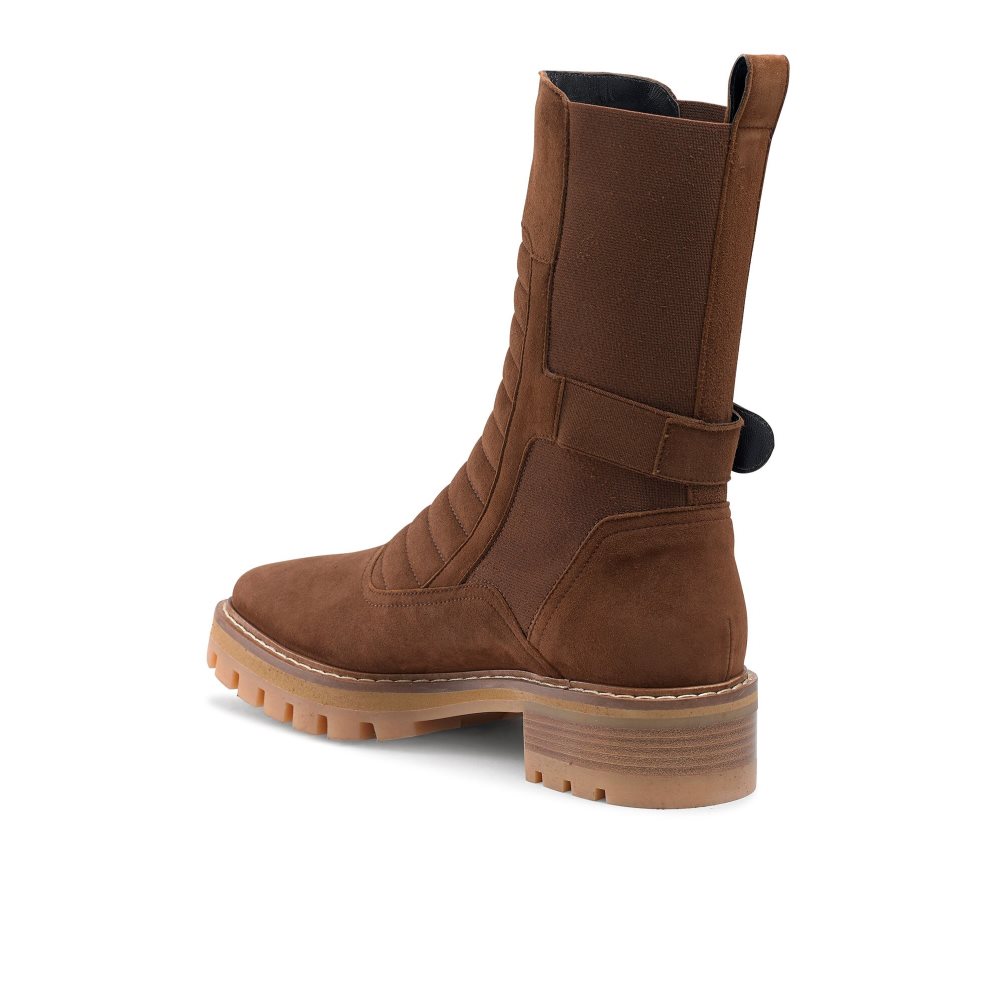 Dámské Boty Na Motorku Russell & Bromley Pillion Square Špicí Hnědé | CZ-82047I