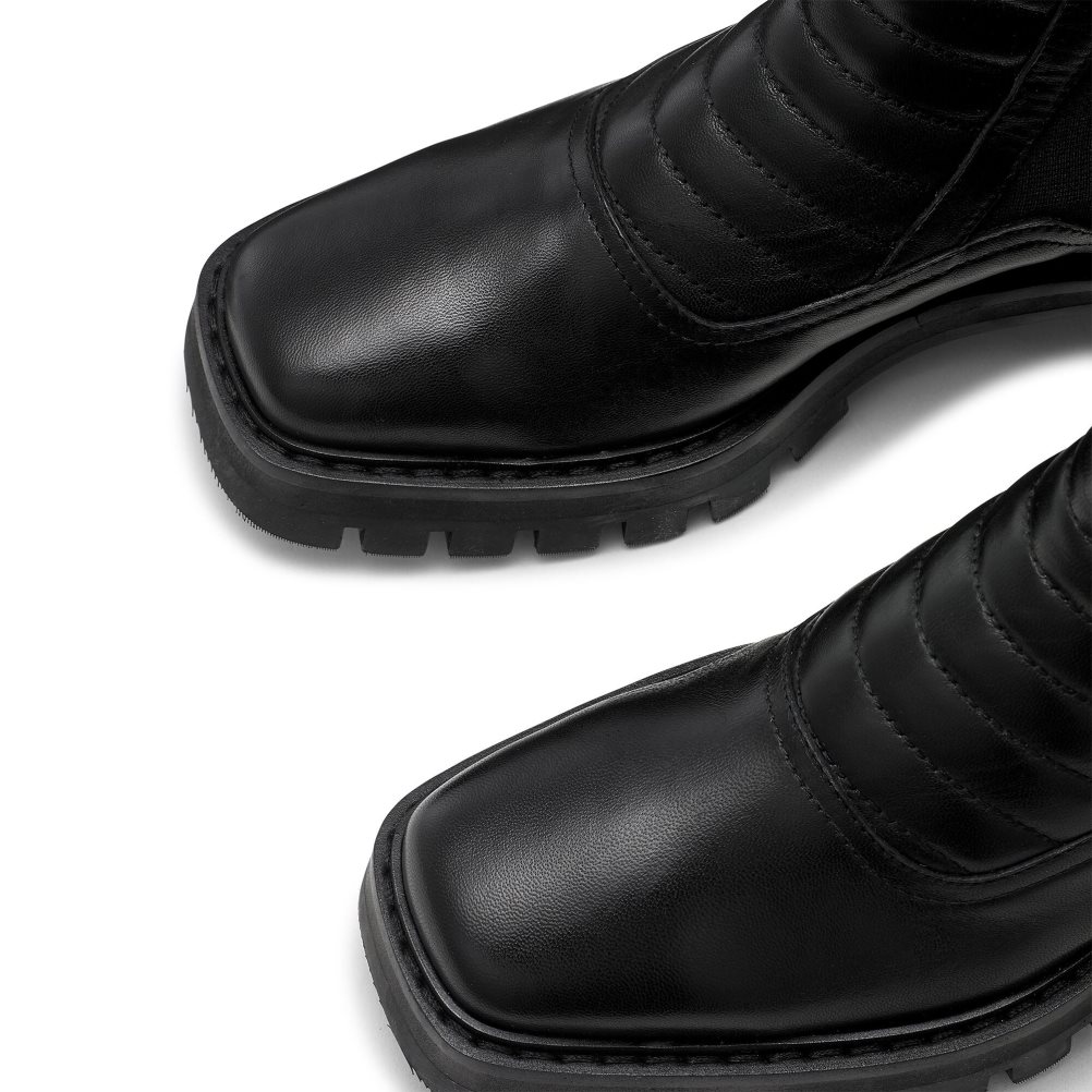 Dámské Boty Na Motorku Russell & Bromley Pillion Square Špicí Černé | CZ-97136U