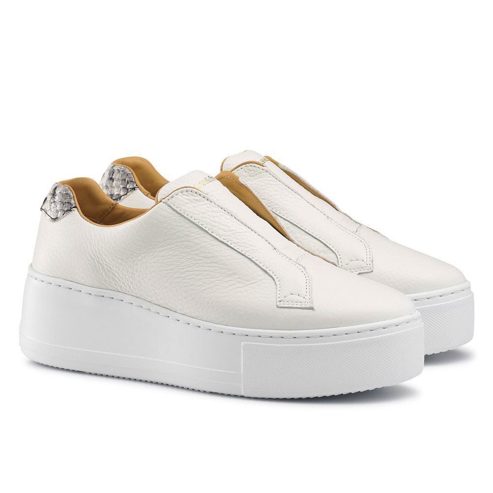 Dámské Boty Na Platformy Russell & Bromley Park Up Flatform Laceless Bílé | CZ-32958D