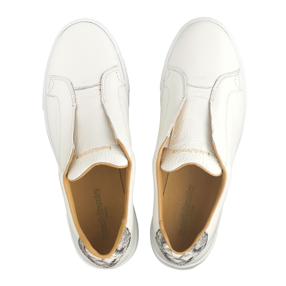 Dámské Boty Na Platformy Russell & Bromley Park Up Flatform Laceless Bílé | CZ-32958D