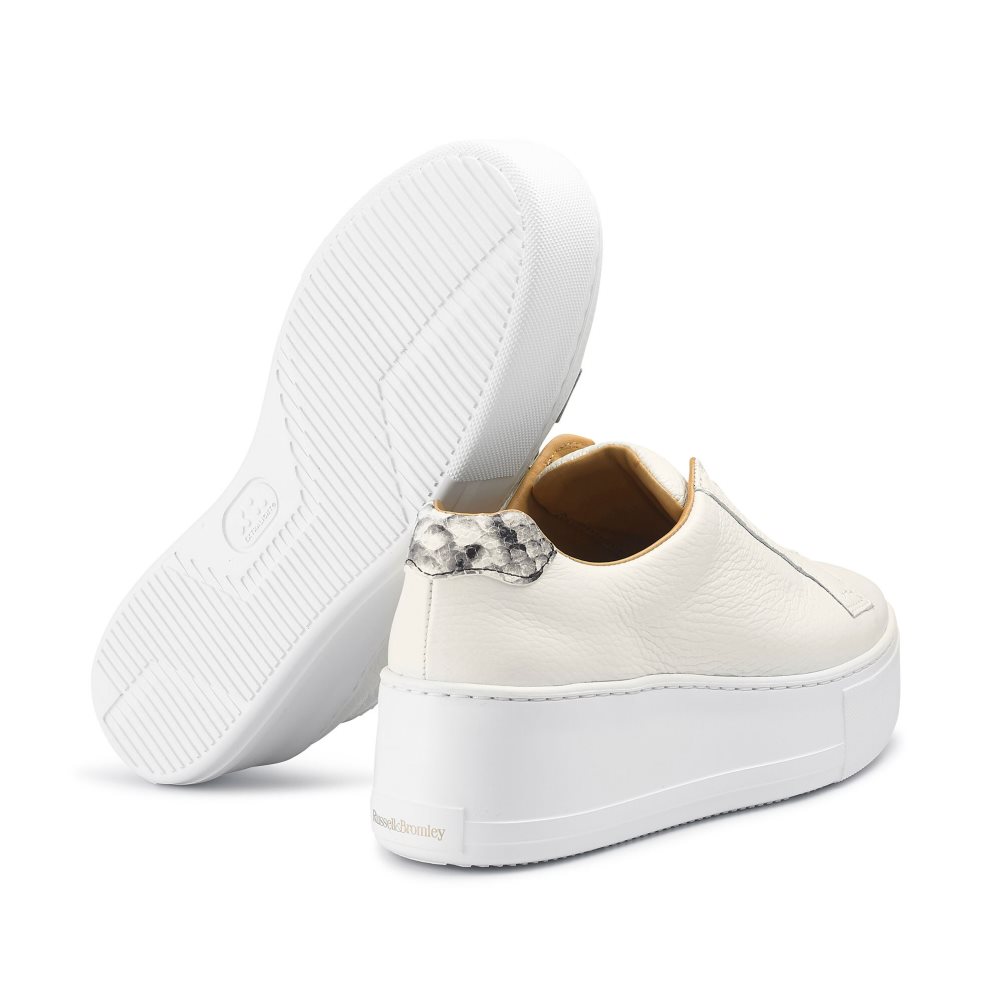 Dámské Boty Na Platformy Russell & Bromley Park Up Flatform Laceless Bílé | CZ-32958D
