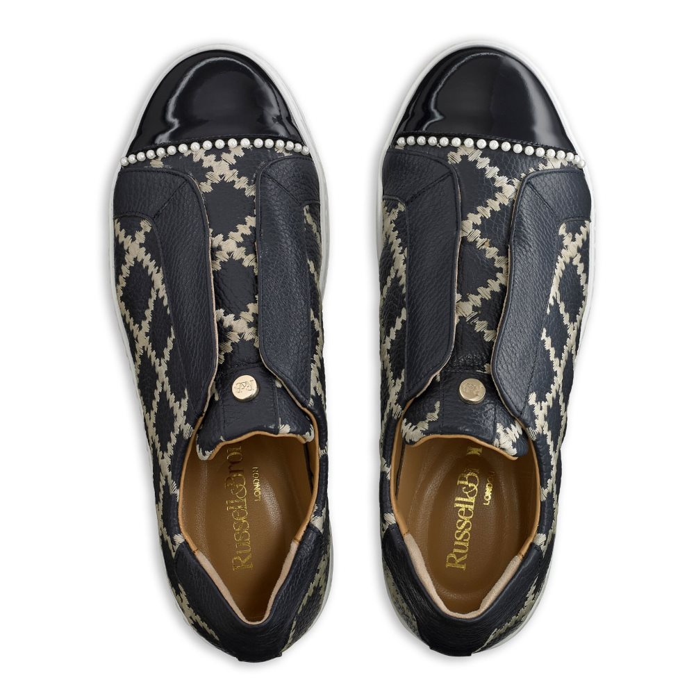 Dámské Boty Na Platformy Russell & Bromley Seawalk Laceless Černé Tmavě Blankyt | CZ-34529O