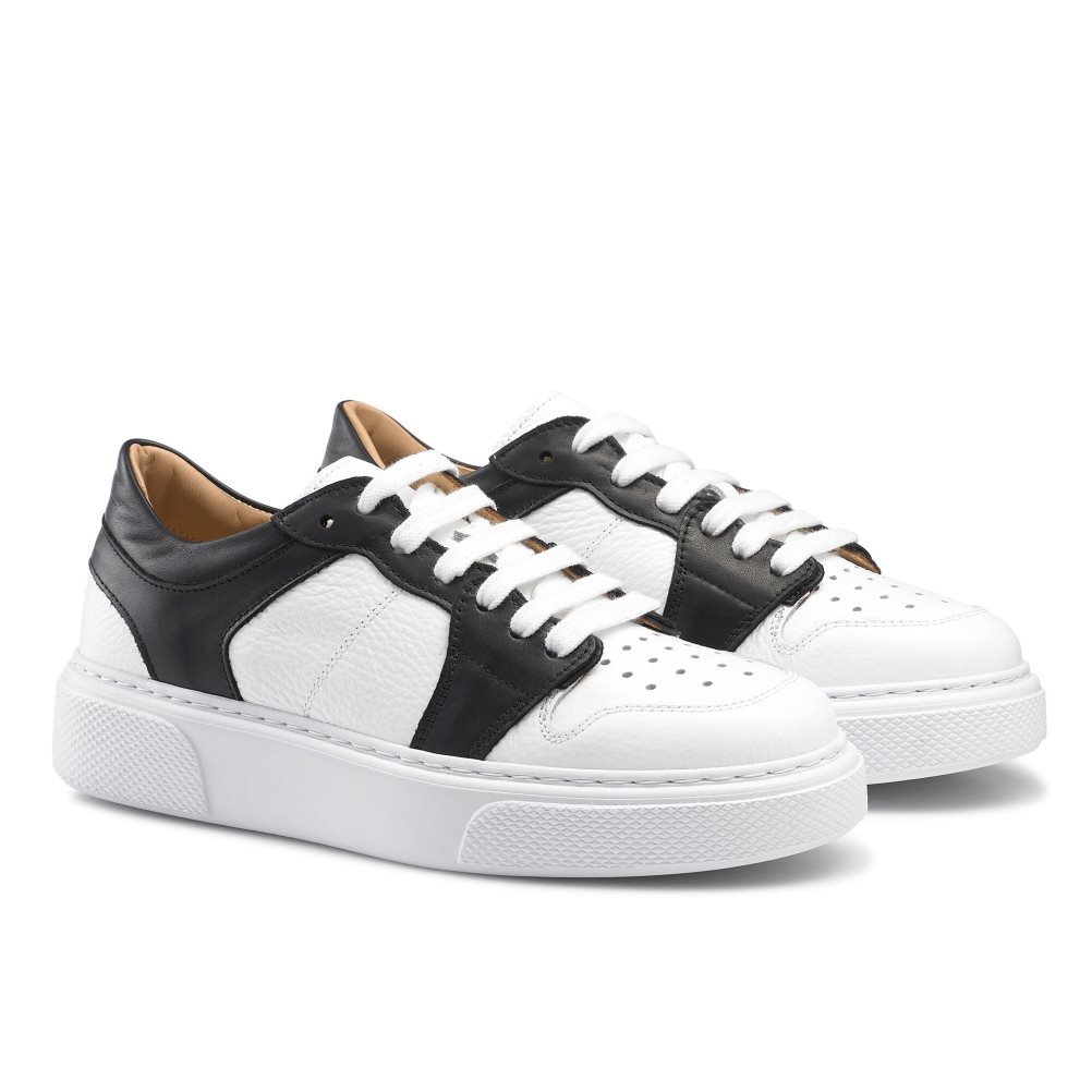 Dámské Boty Na Platformy Russell & Bromley Prince Low Low Top Bílé Černé | CZ-71846L