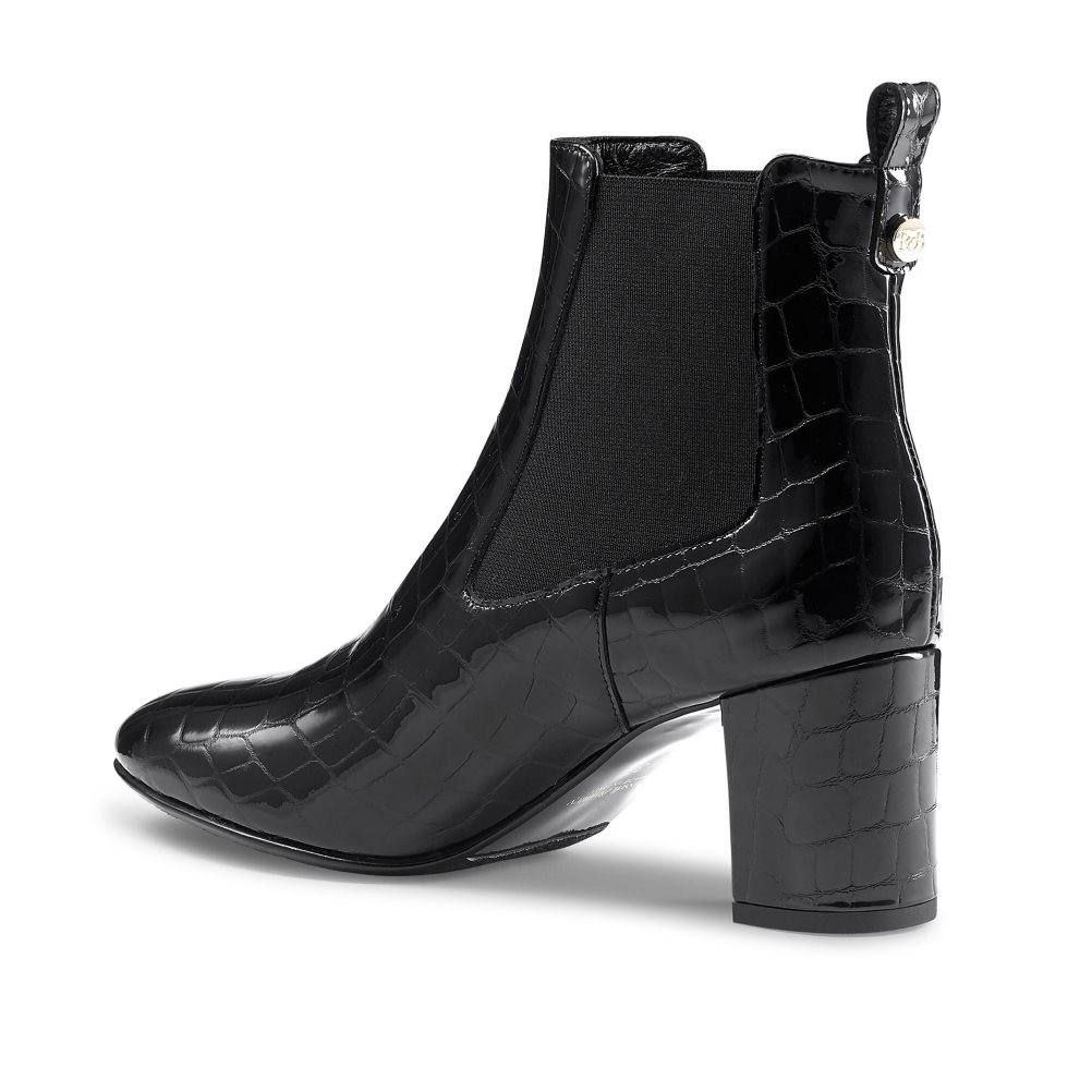 Dámské Chelsea Boty Russell & Bromley Beetle Block Heel Černé | CZ-05183V