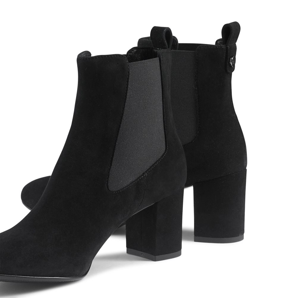 Dámské Chelsea Boty Russell & Bromley Beetle Block Heel Černé | CZ-73859Y