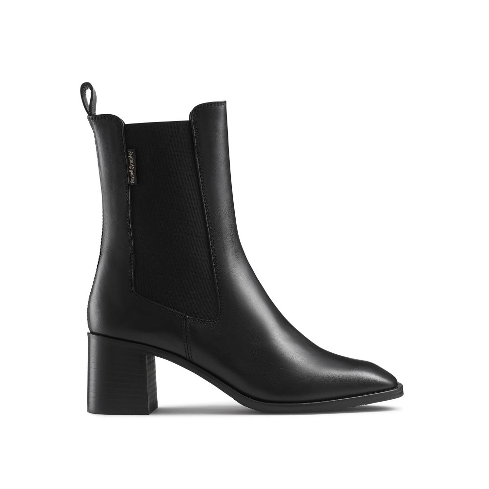 Dámské Chelsea Boty Russell & Bromley Bloomsbury Block Heel Černé | CZ-04367A