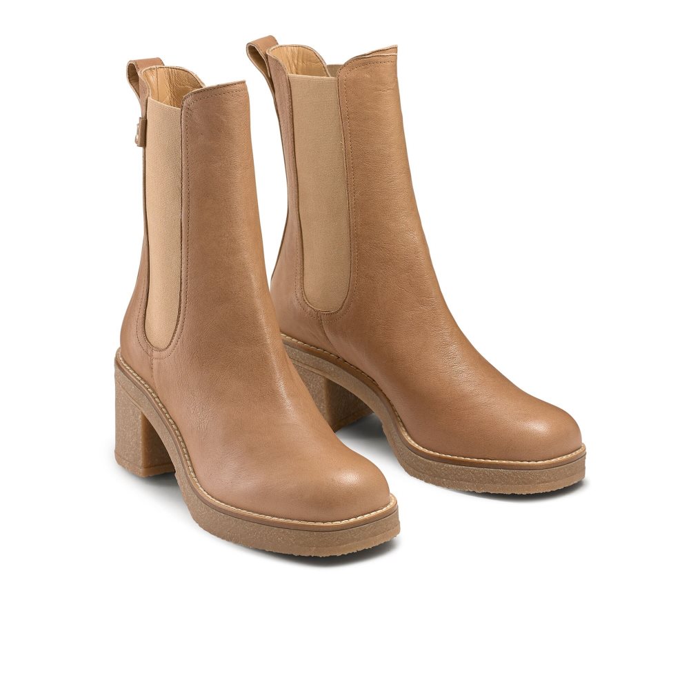 Dámské Chelsea Boty Russell & Bromley Bootcut Crepe Sole Hnědé | CZ-76529Y