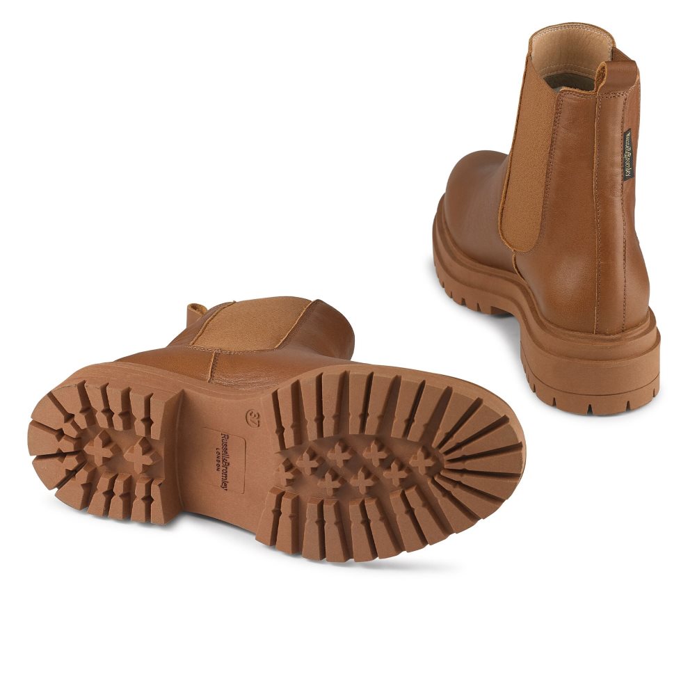 Dámské Chelsea Boty Russell & Bromley Company Combat Hnědé | CZ-36985X
