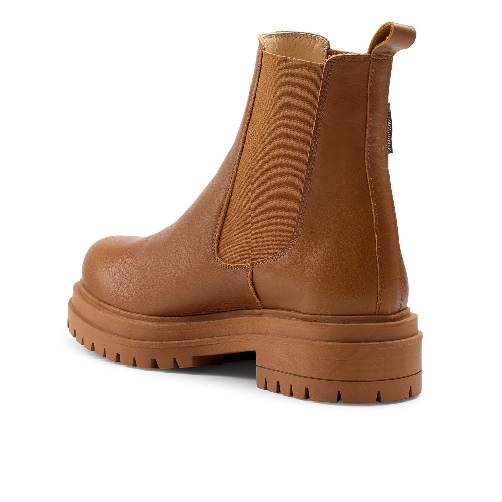 Dámské Chelsea Boty Russell & Bromley Company Combat Hnědé | CZ-36985X