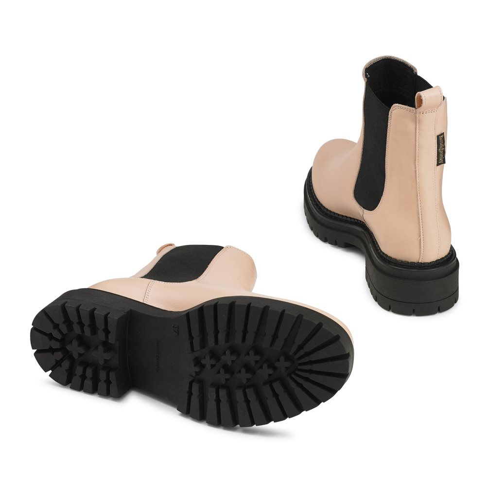Dámské Chelsea Boty Russell & Bromley Company Combat Béžový | CZ-47326J
