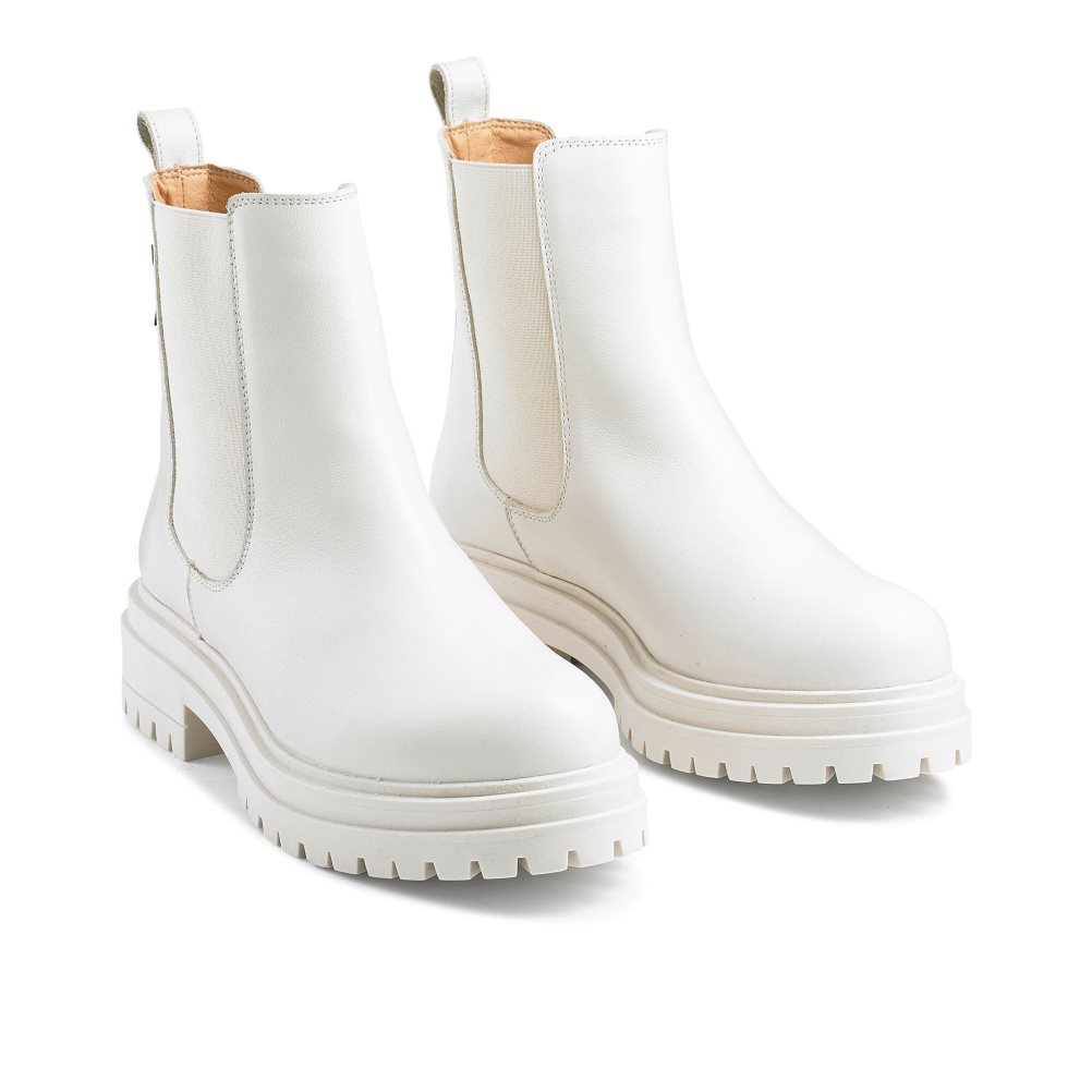 Dámské Chelsea Boty Russell & Bromley Company Combat Bílé | CZ-52174Q