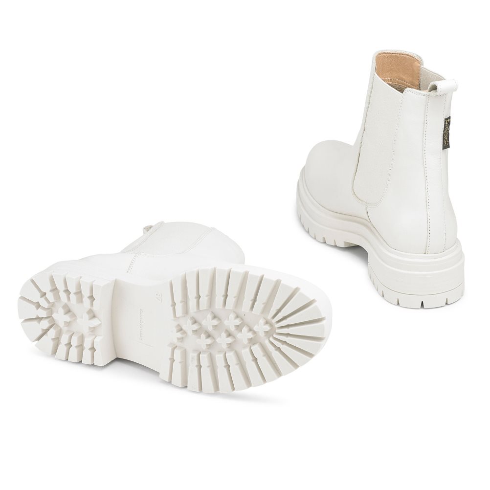 Dámské Chelsea Boty Russell & Bromley Company Combat Bílé | CZ-52174Q