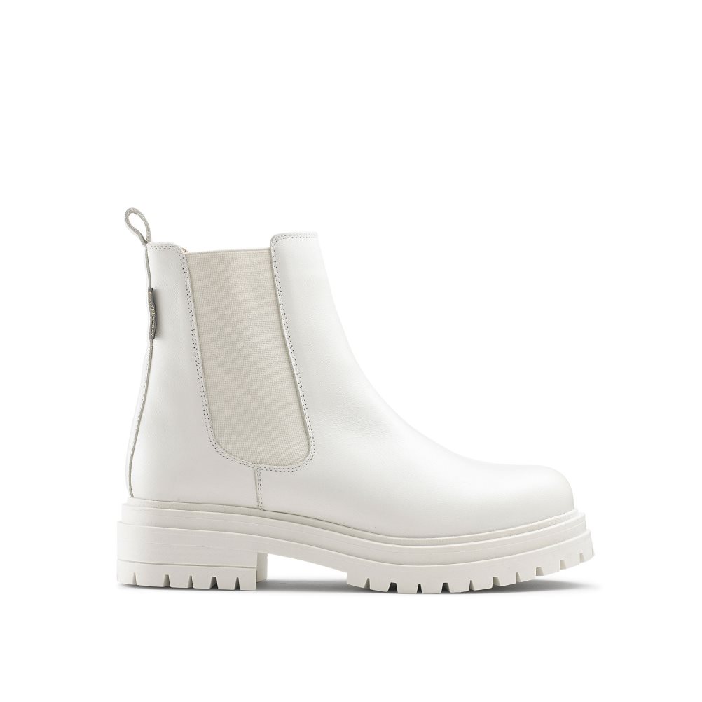 Dámské Chelsea Boty Russell & Bromley Company Combat Bílé | CZ-52174Q