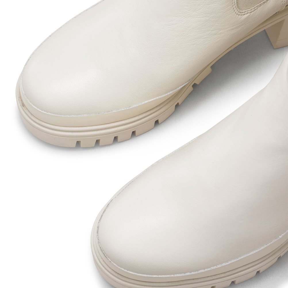 Dámské Chelsea Boty Russell & Bromley Company Hi Podpatku Combat Bílé | CZ-94617H