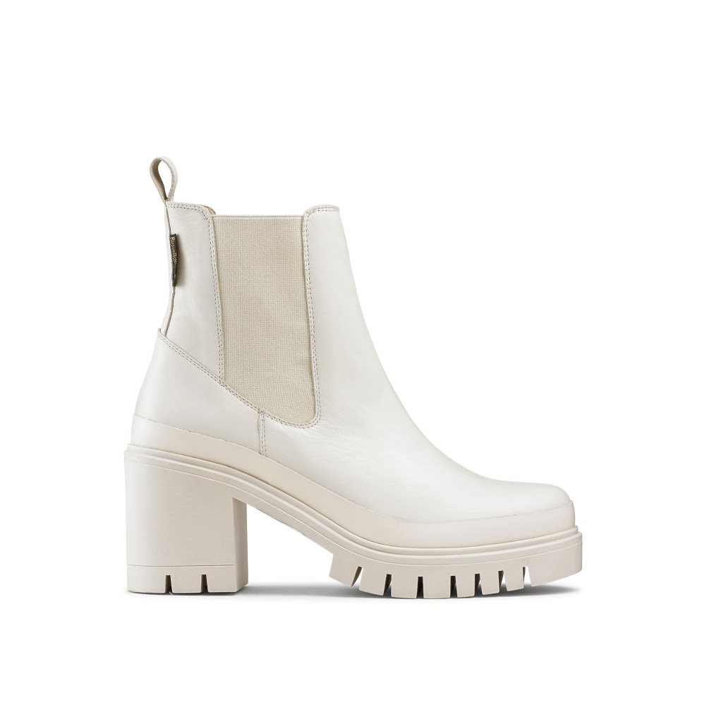 Dámské Chelsea Boty Russell & Bromley Company Hi Podpatku Combat Bílé | CZ-94617H