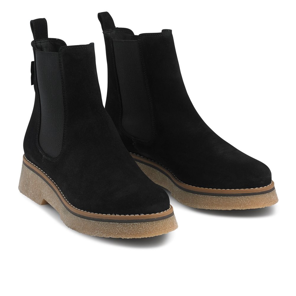 Dámské Chelsea Boty Russell & Bromley Eden Crepe Černé | CZ-14867T